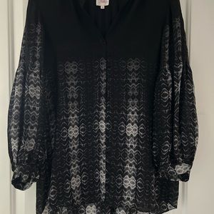 Medium Parker black white silk blouse Perfect